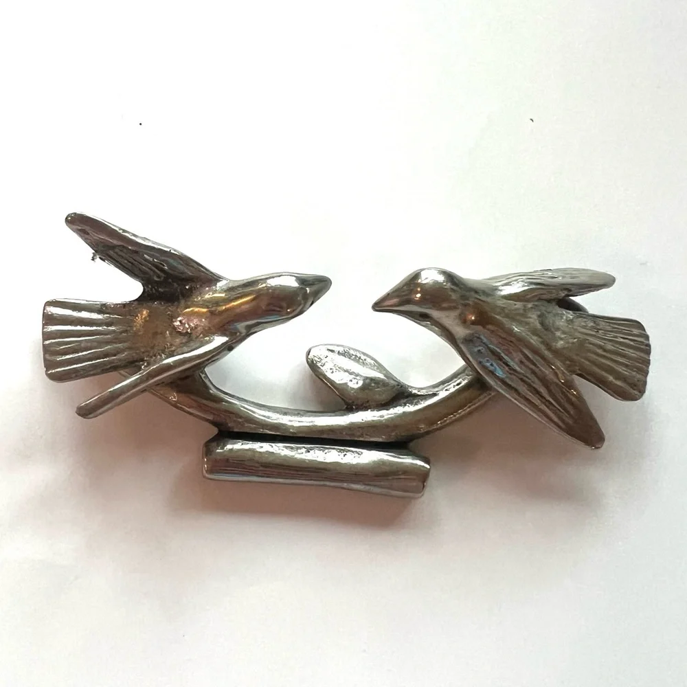 Anthropologie Silver Bird Perch card place card holder decor